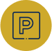 A yellow circle with a parking icon.
