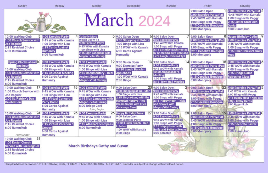 A purple calendar with the words march 2020.